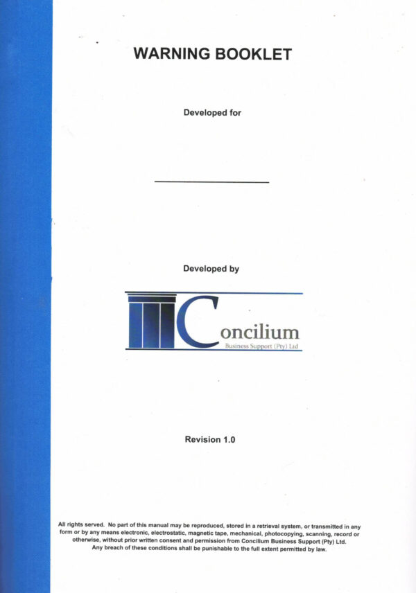 Warning Book – Consupport